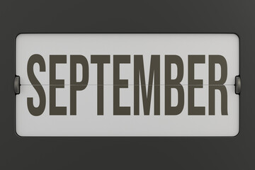 Flip black monthly calendar. 3D render