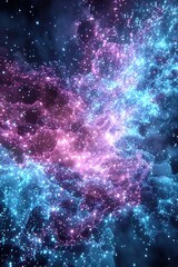 Nebula of vibrant cosmic clouds