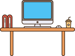  Computer Workdesk Illustration