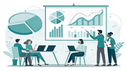 business team with graph
