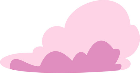 Pink Clouds Flat Illustration Element