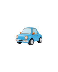 Fototapeta premium Retro blue compact car