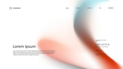 Abstract wave futuristic design of landing page. retro gradient mesh website design	
