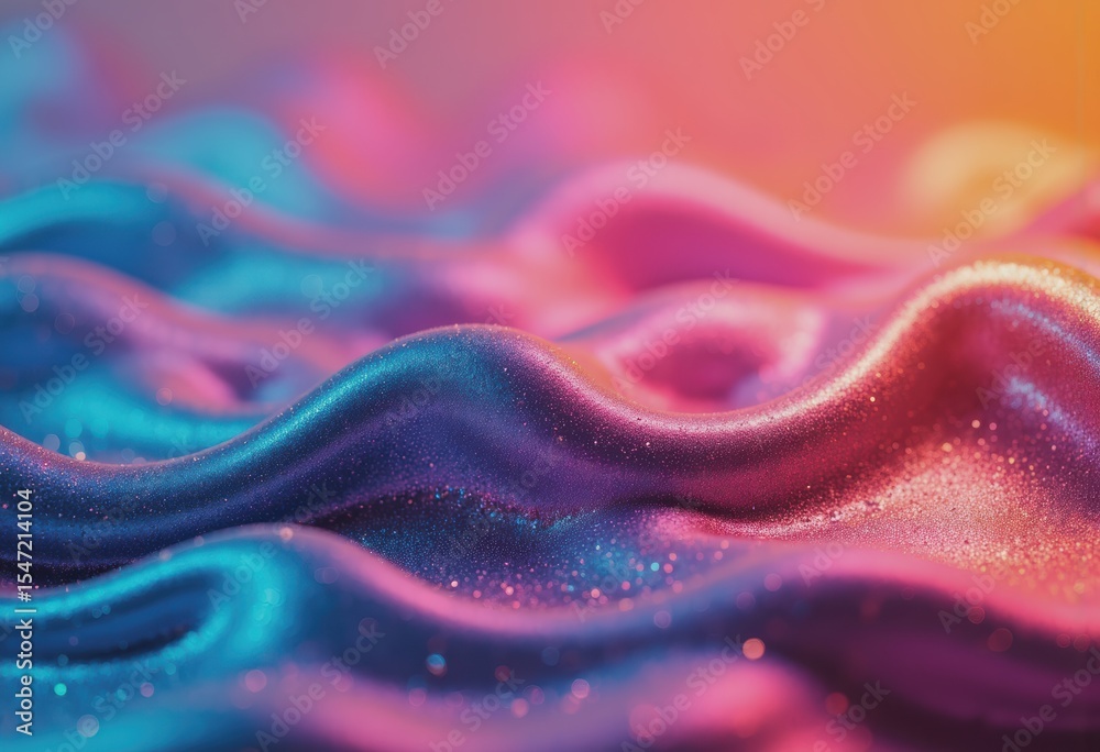 Aufkleber vivid gradient waves on a glossy background creating a mesmerizing effect