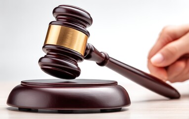 Judge's gavel in hand