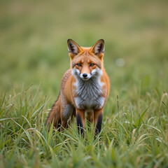 Red fox in the grass