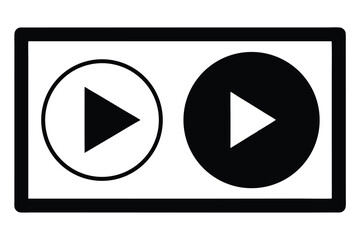 Play Button Icons  White and Black Play Symbols for Media Design