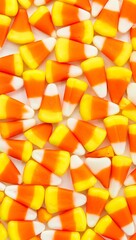 Fototapeta premium Many candy corn candies isolated on white background