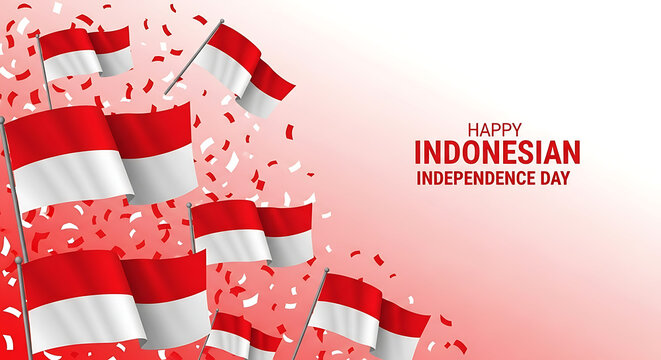 Celebrating Indonesian Independence Day Flags, Confetti, and Festive Spirit