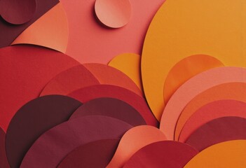 Matte paper cut layers in warm colors creating a vibrant composition