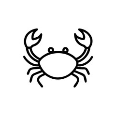 Handdrawn Line Art Crab Simple Seafood Design Element crustacean ocean