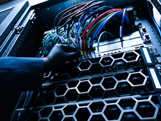 High-Tech Server Maintenance in Data Center