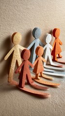 Paper people holding hands