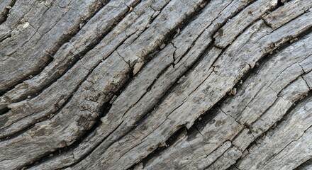 Weathered Gray Wood Texture: Diagonal Grain and Deep Cracks