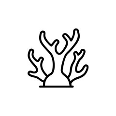 Obraz premium Handdrawn Line Art Seaweed Coral Reef Simple Graphic Design Element ocean