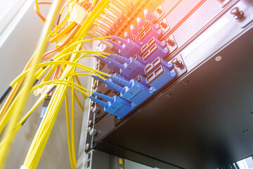 Fiber Optic Network Connection System Closeup
