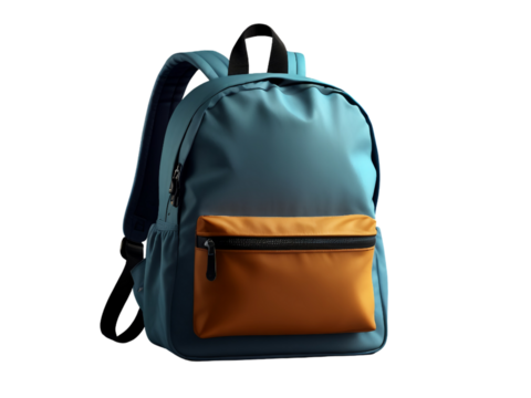school backpack isolated on transparent background