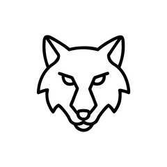 Handdrawn Wolf Head Line Art Simple Icon Graphic Design Element vector