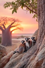 Lemurs at sunset (1)