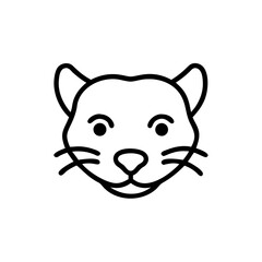 Handdrawn Line Art Cute Cat Face Simple Icon Design kitten feline