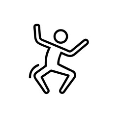 Handdrawn Line Art Icon of a Person Joyfully Jumping and Dancing vector