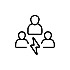 Handdrawn Line Art Icon Three People Energy Synergy Teamwork Collaboration vector