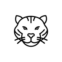 Handdrawn Line Art Tiger Head Simple Cute Animal Design Graphic feline