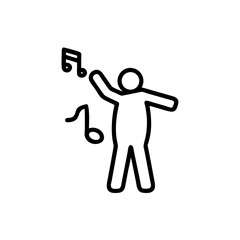 Handdrawn Line Art of Person Dancing with Musical Notes lineart
