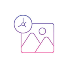 Time Period Exhibit Icon vector stock illustration