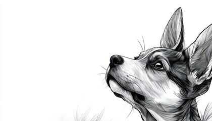 Pen sketch of a puppy