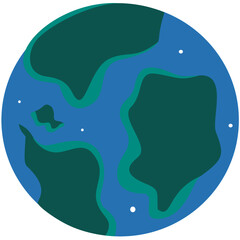Hand-drawn Illustration Vector Blue Earth Globe World Bumi Space Astronomy Environment Day Earth Day for Icon and Element