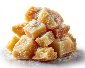 Pile of cubed cheese