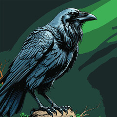 Realistic and natural vector image of a crow
