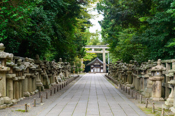 Beautiful scenery of Iwashimizu Hachimangu Shrine in Kyoto, Japan