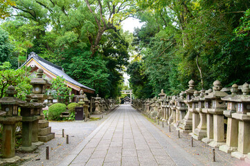 Beautiful scenery of Iwashimizu Hachimangu Shrine in Kyoto, Japan