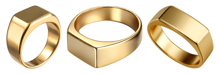 Gold signet ring, different angles