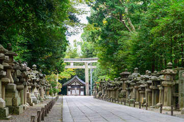 Beautiful scenery of Iwashimizu Hachimangu Shrine in Kyoto, Japan