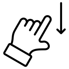 Hand Swipe Down Icon