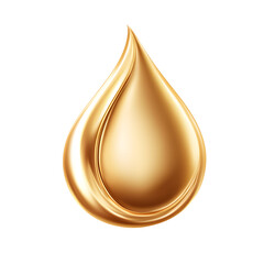 Golden water droplet icon isolated on white background