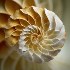 Gentle Spiral Formation Pale Gold Cream Natural