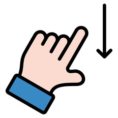 Hand Swipe Down Icon