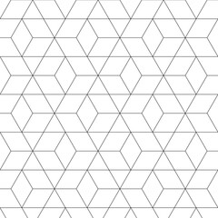 Seamless thin linear grid rhombus pattern. Abstract, geometric, stylish, fractal, background, swatch textures, black. / シームレスな細い線のひし形パターン 抽象的 幾何学的 スタイリッシュ フラクタル 背景 スウォッチ対応 黒