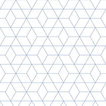 Seamless thin linear grid rhombus pattern. Abstract, geometric, stylish, fractal, background, swatch textures, blue. / シームレスな細い線のひし形パターン 抽象的 幾何学的 スタイリッシュ フラクタル 背景 スウォッチ対応 青