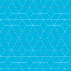 Seamless thin linear grid rhombus pattern. Abstract, geometric, stylish, fractal, background, swatch textures, light blue. / シームレスな細い線のひし形パターン 抽象的 幾何学的 スタイリッシュ フラクタル 背景 スウォッチ対応 水色