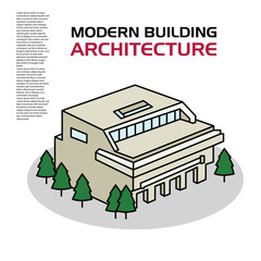 Modern building architecture editable vector good to use for percentage and others