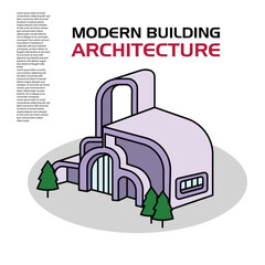 Modern building architecture editable vector good to use for percentage and others