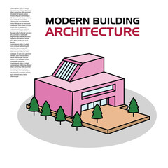 Modern building architecture editable vector good to use for percentage and others