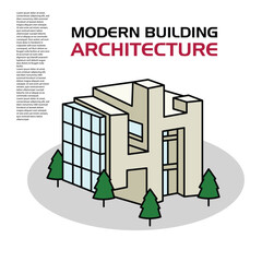 Modern building architecture editable vector good to use for percentage and others