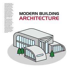 Modern building architecture editable vector good to use for percentage and others