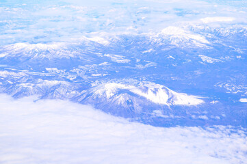 A beautiful view of the mountain range from above